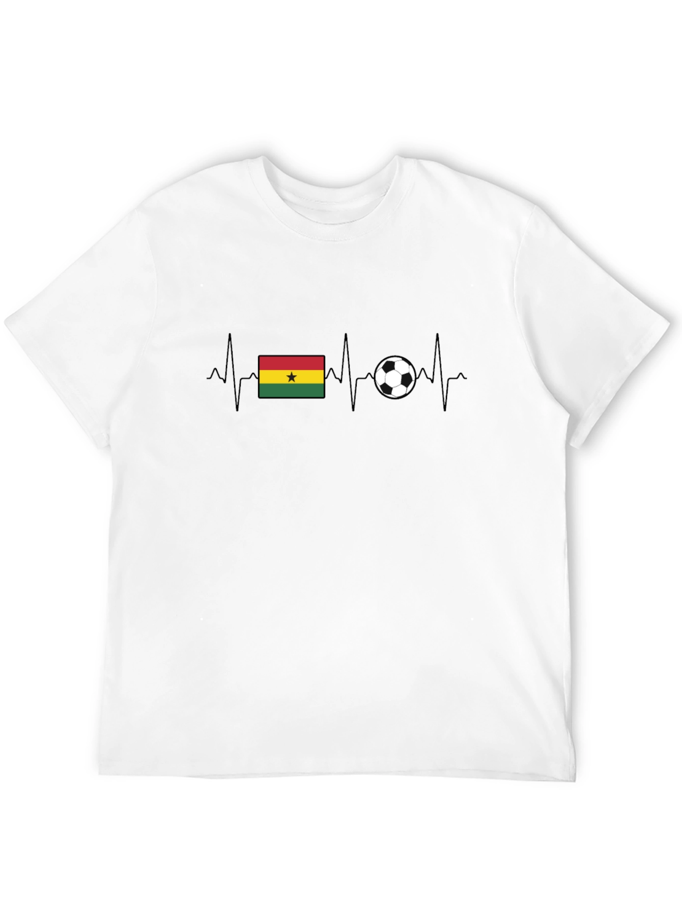 Ghana Soccer Flag Heartbeat T-Shirt
