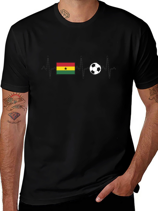 Ghana Soccer Flag Heartbeat T-Shirt