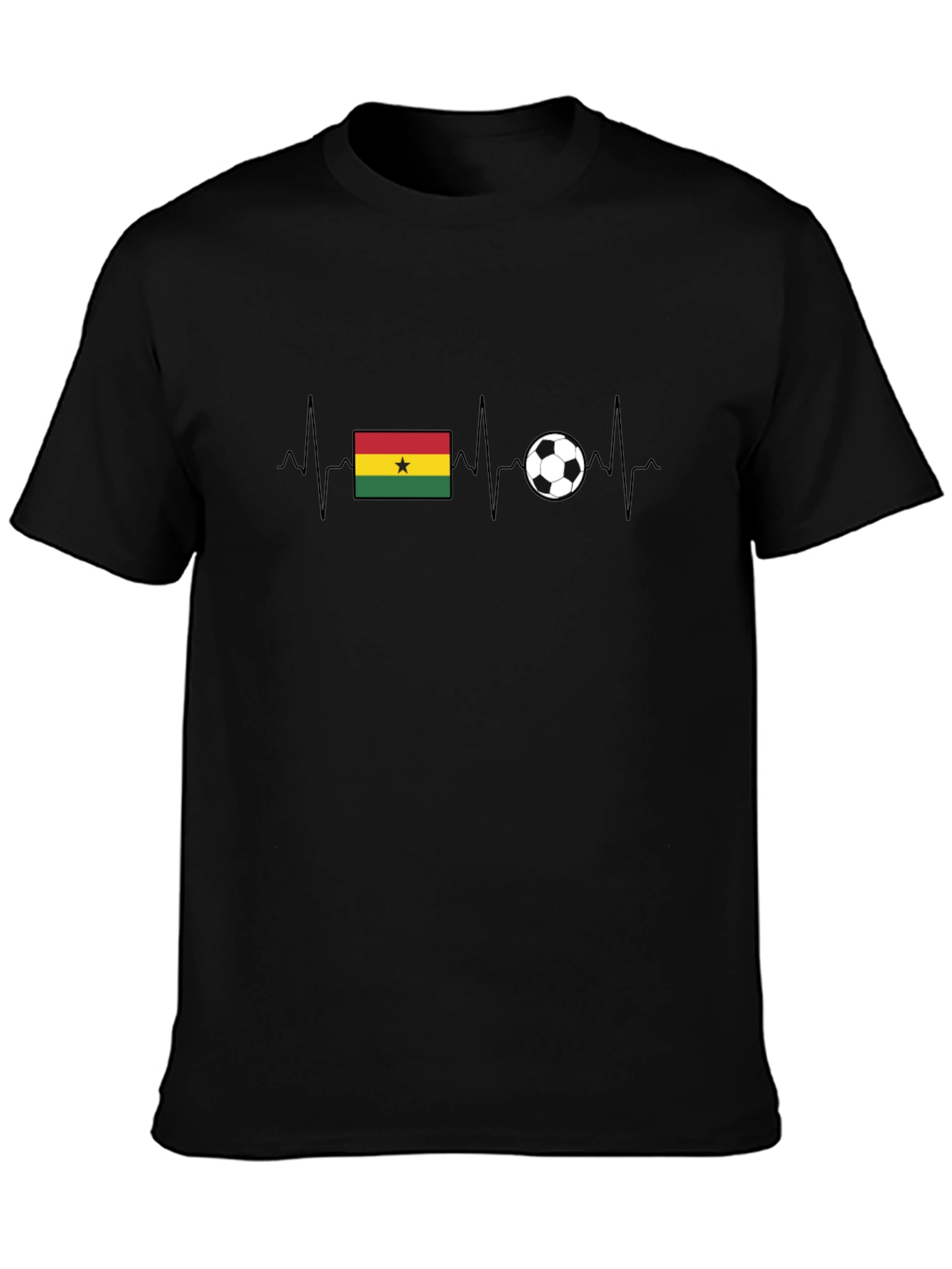Ghana Soccer Flag Heartbeat T-Shirt