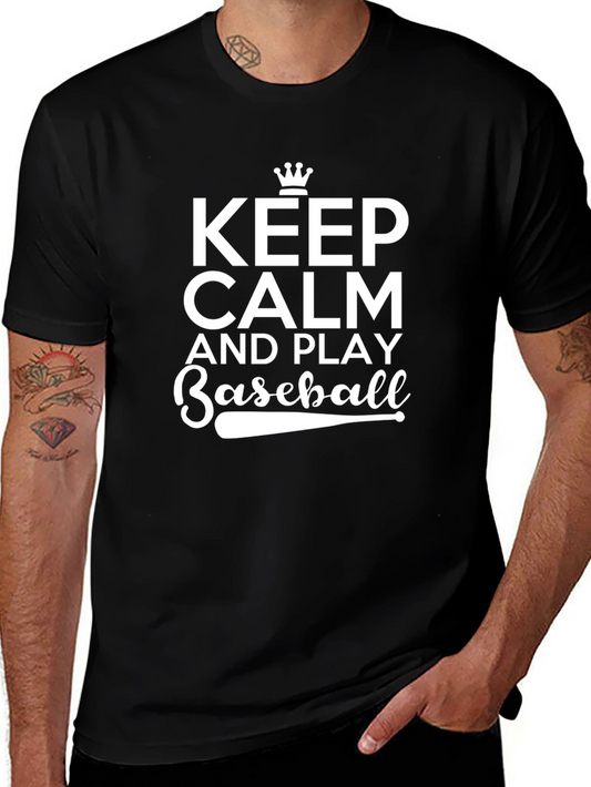 Keep Calm Baseball T-Shirt Funny Sports Tee