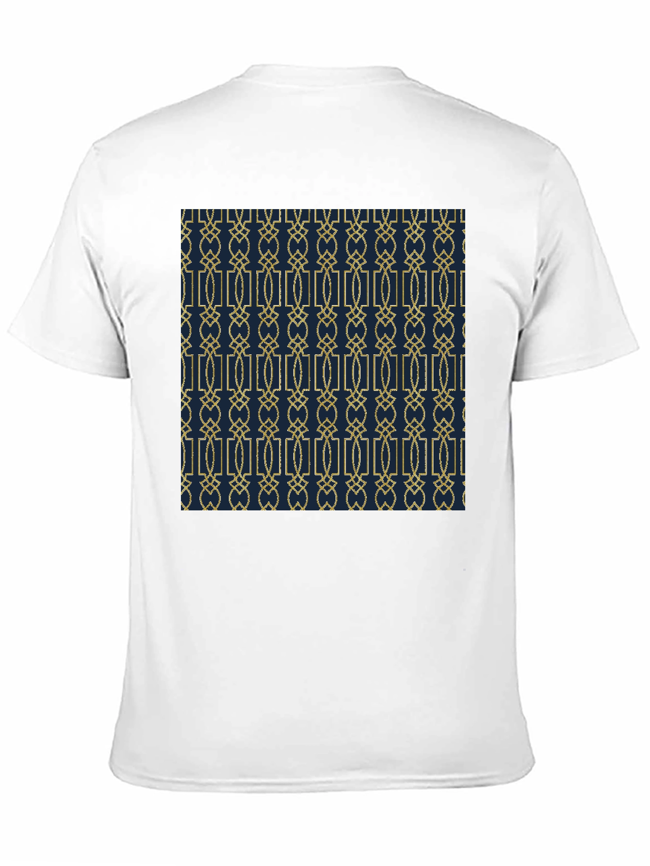 Geometric Pattern Print Black Tee