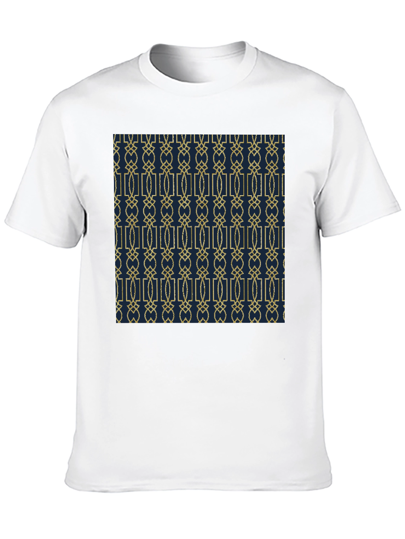 Geometric Pattern Print Black Tee
