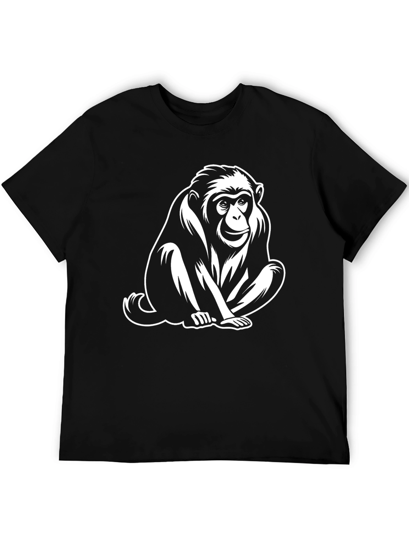 Monkey Graphic Tee - Black Cotton T-Shirt
