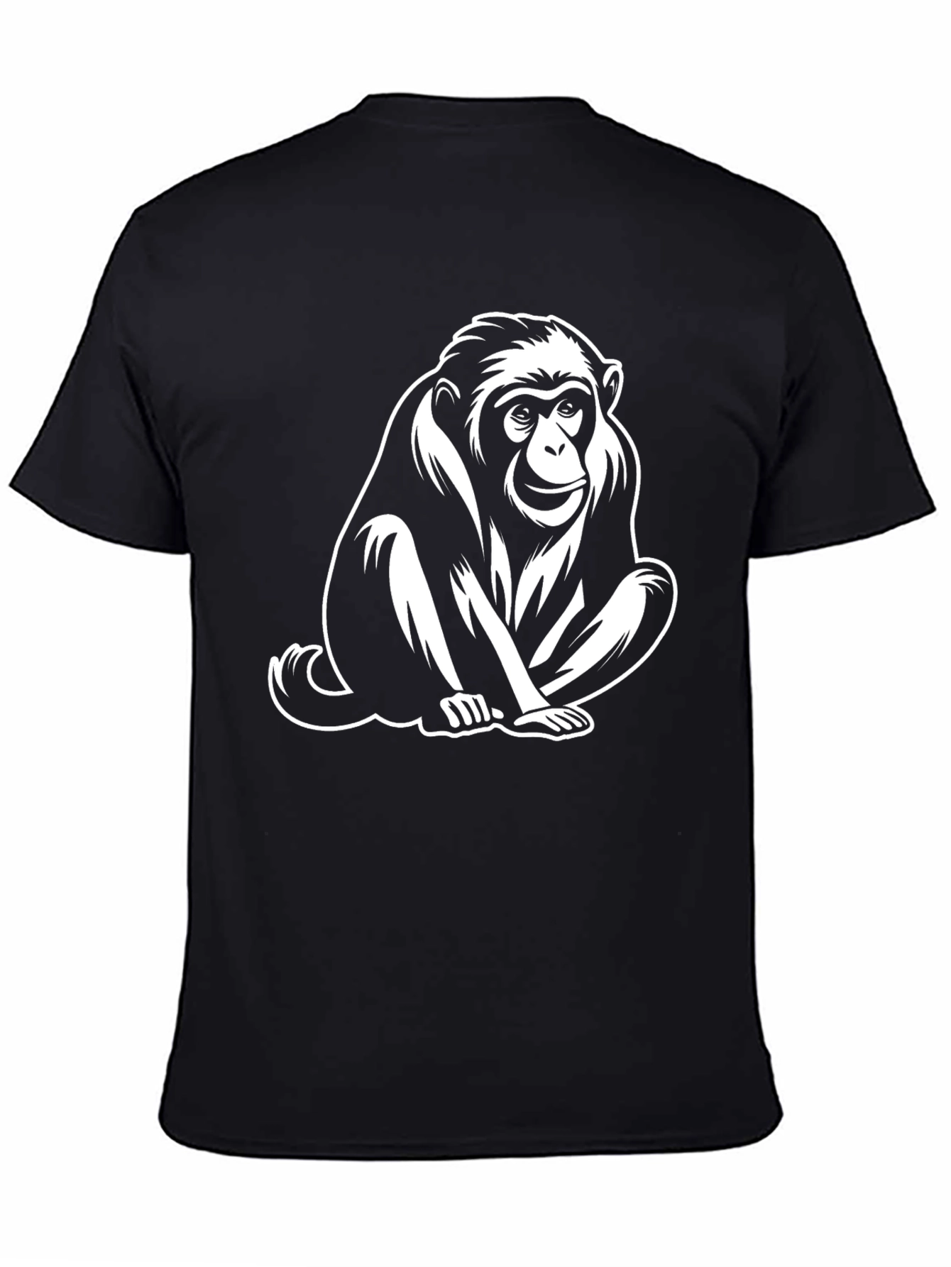 Monkey Graphic Tee - Black Cotton T-Shirt