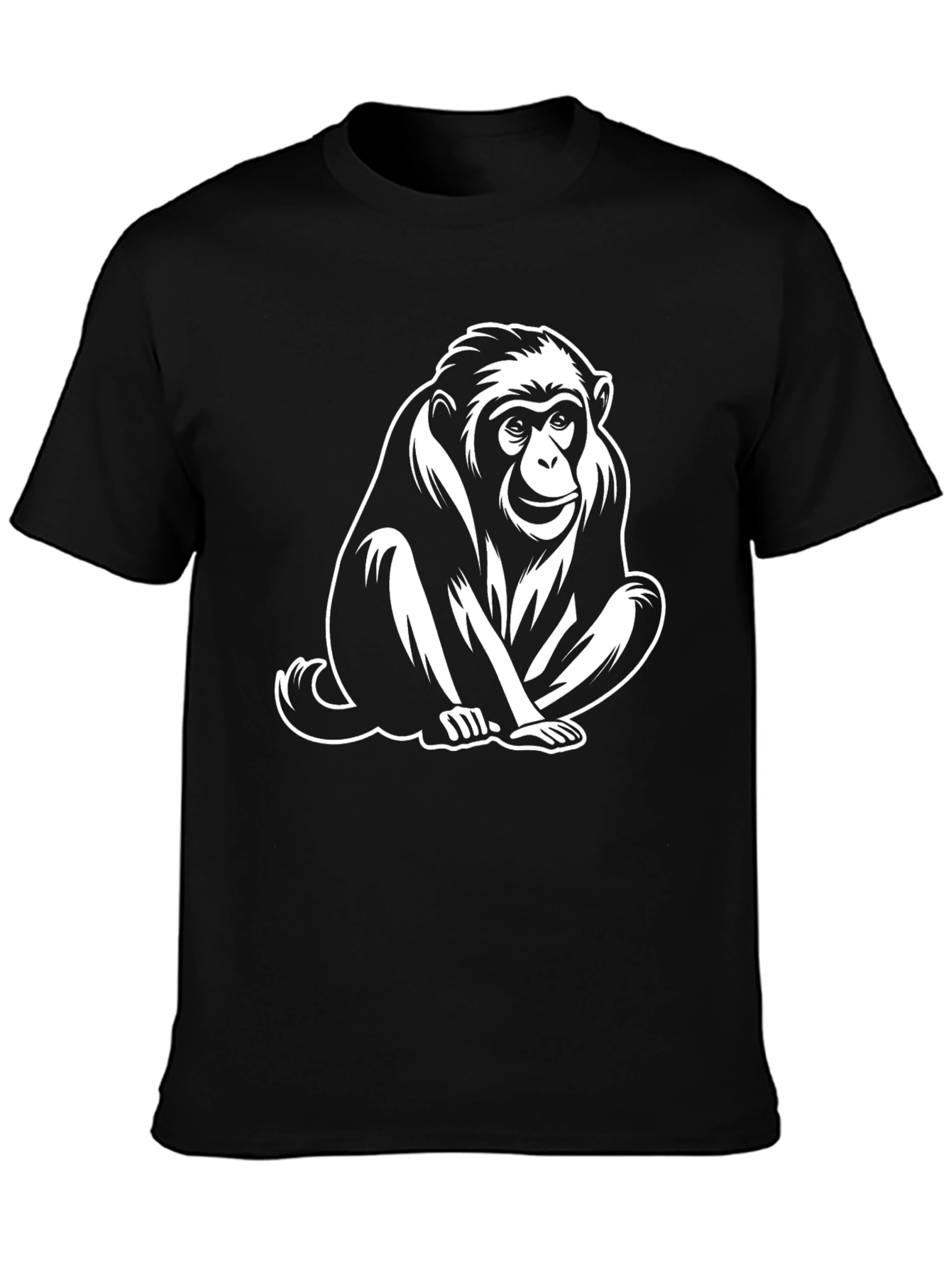 Monkey Graphic Tee - Black Cotton T-Shirt