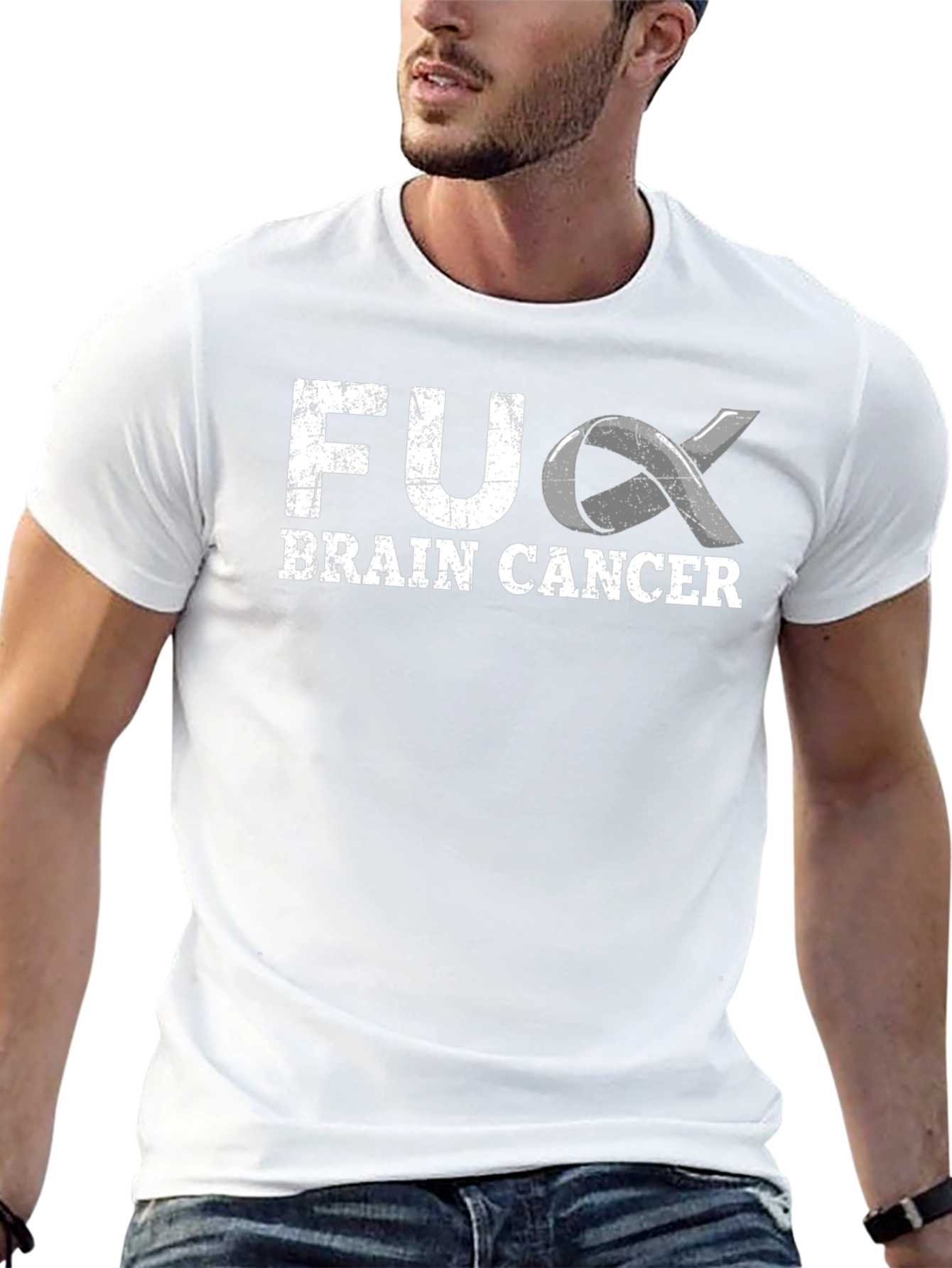 F*ck Brain Cancer T-Shirt - Awareness Ribbon Graphic