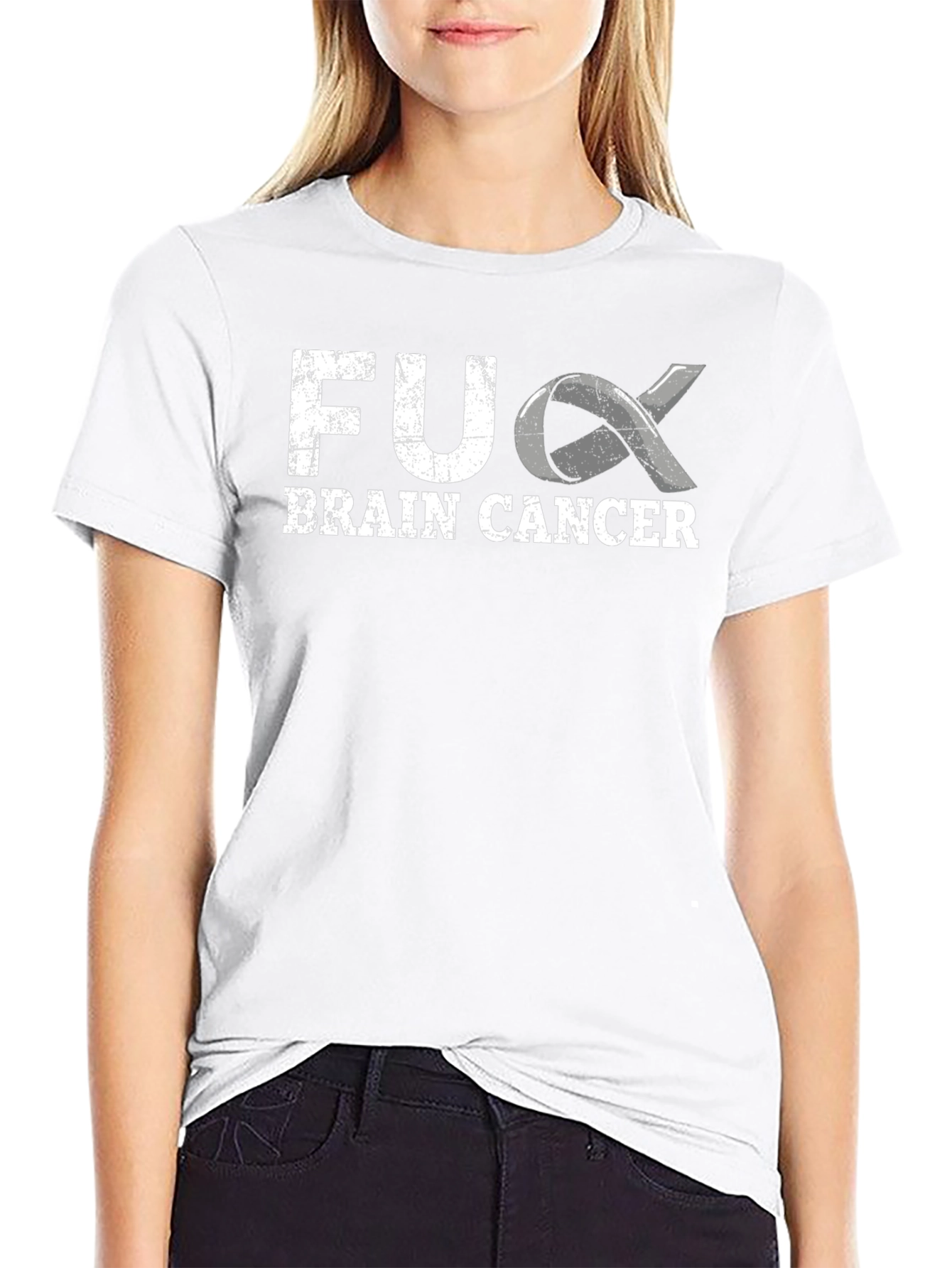 F*ck Brain Cancer T-Shirt - Awareness Ribbon Graphic
