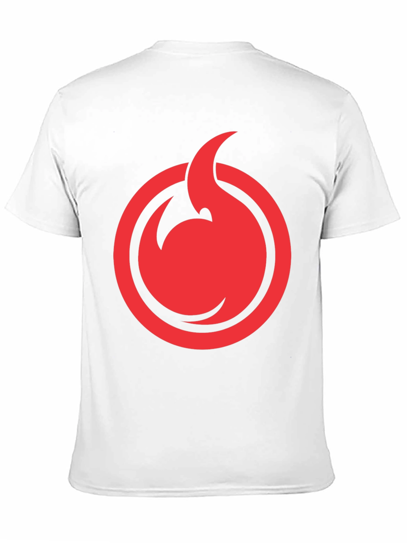 Red Flame Circle Graphic Black T-Shirt