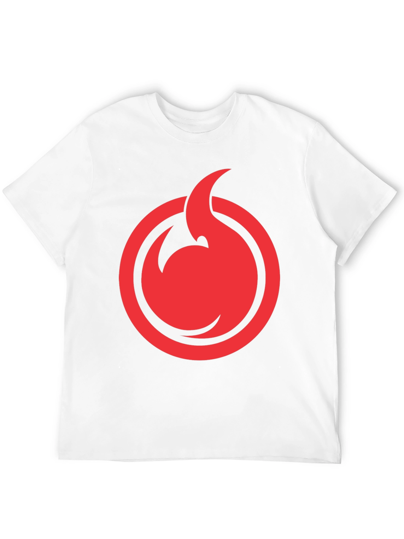 Red Flame Circle Graphic Black T-Shirt