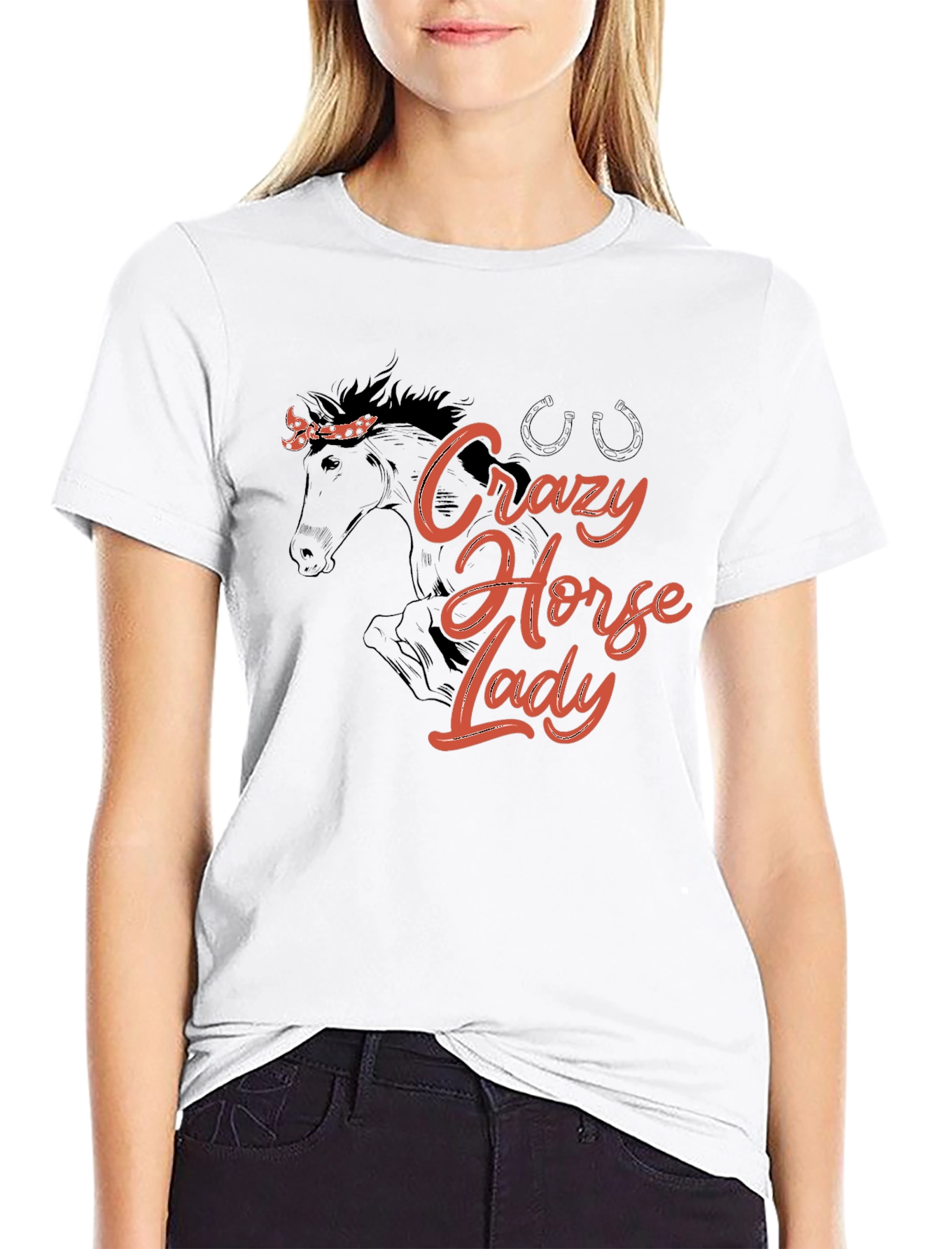 Crazy Horse Lady Graphic Tee - Black