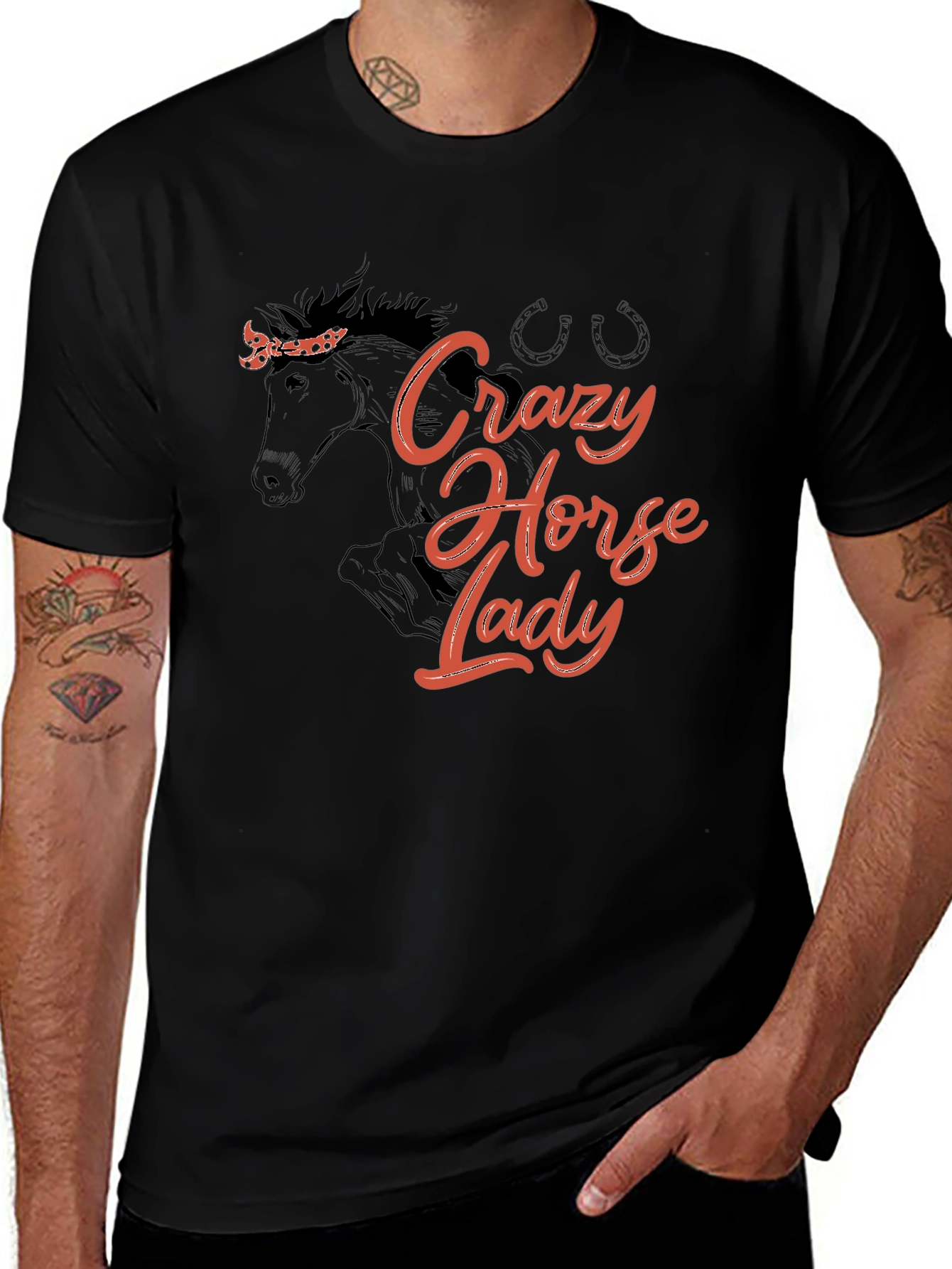 Crazy Horse Lady Graphic Tee - Black