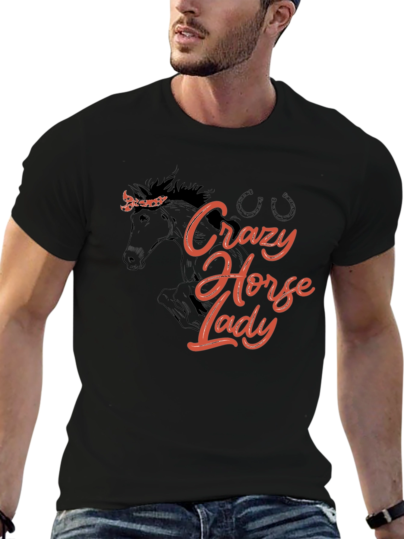 Crazy Horse Lady Graphic Tee - Black