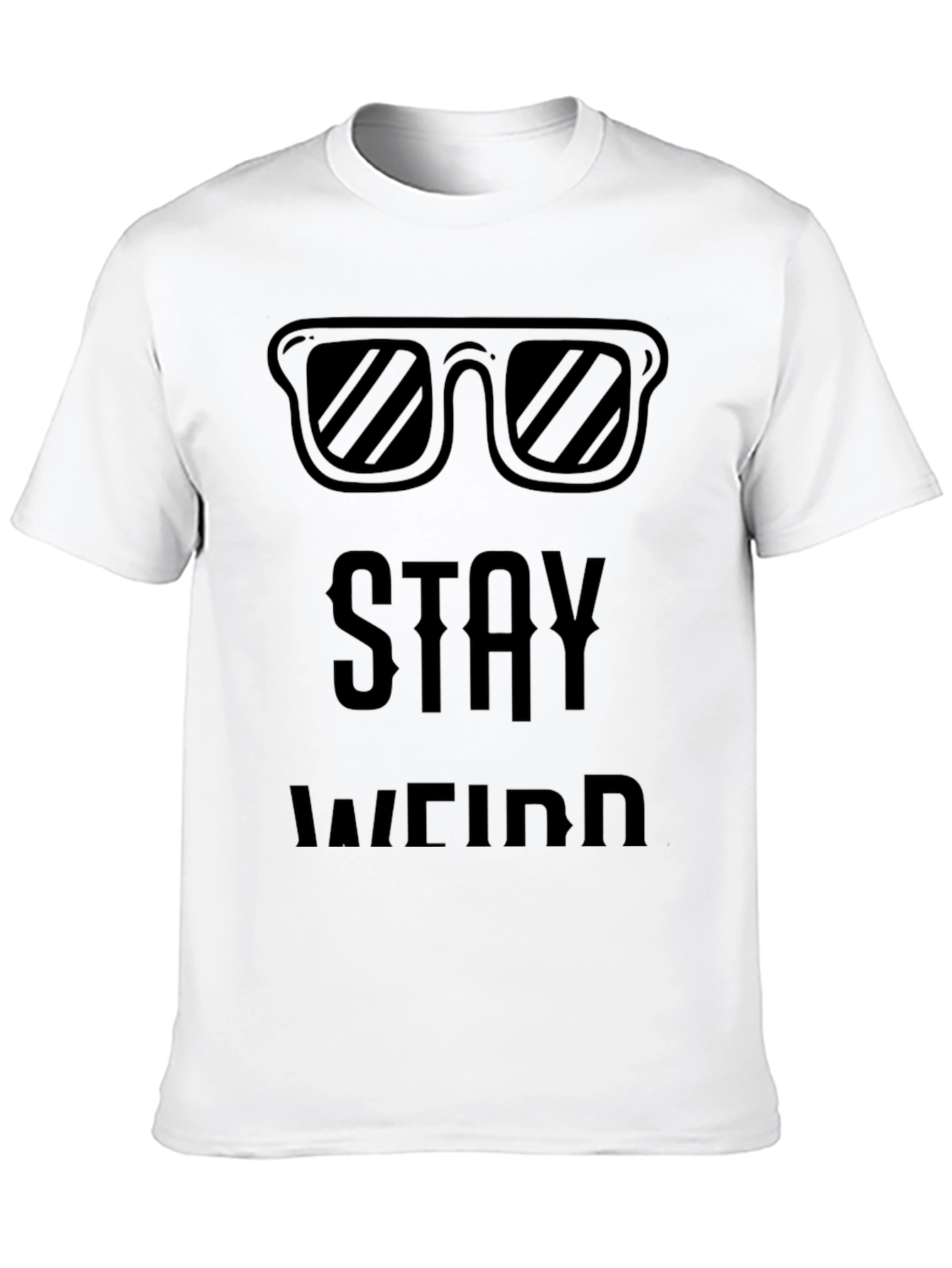 Stay Weird Graphic Black T-Shirt