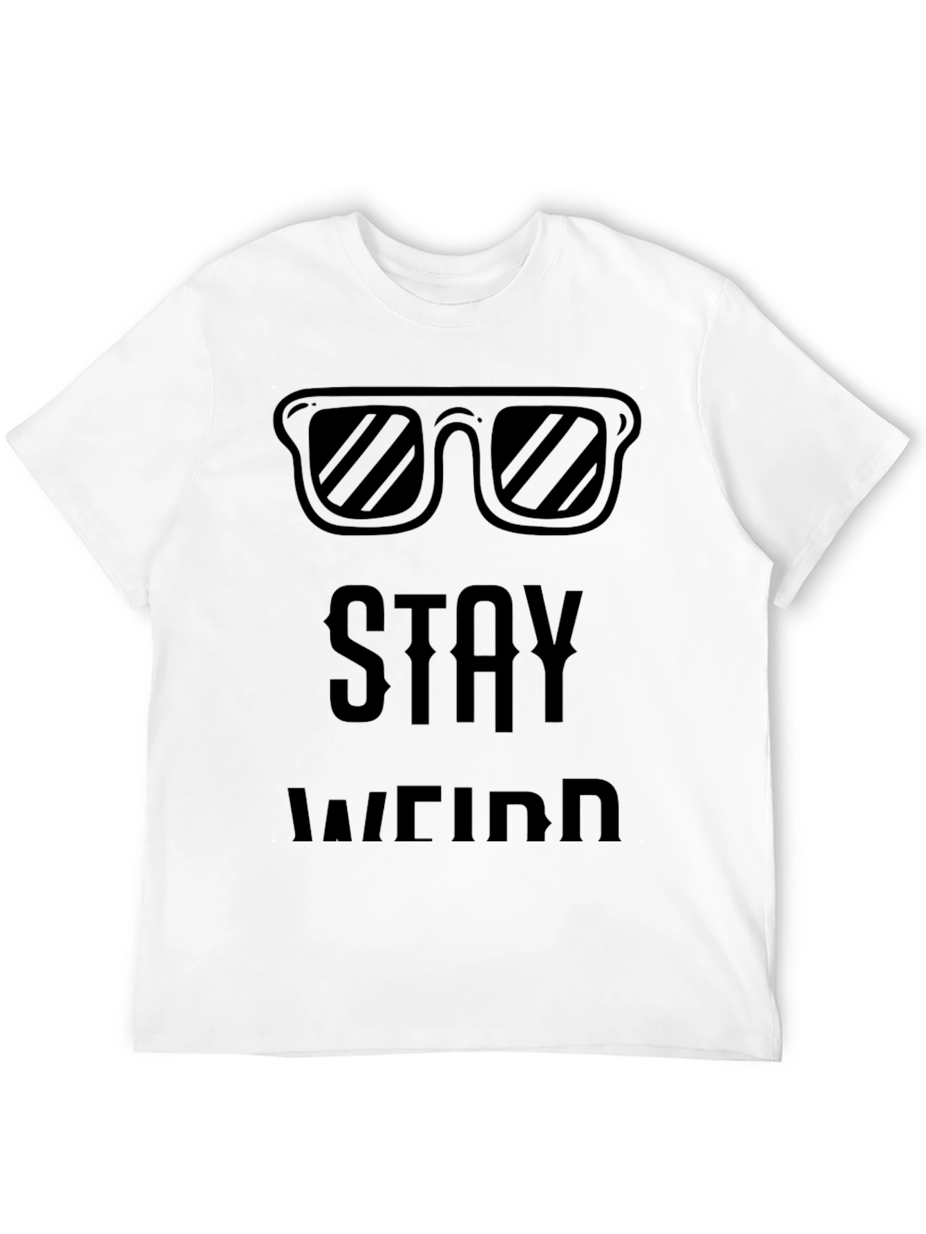 Stay Weird Graphic Black T-Shirt