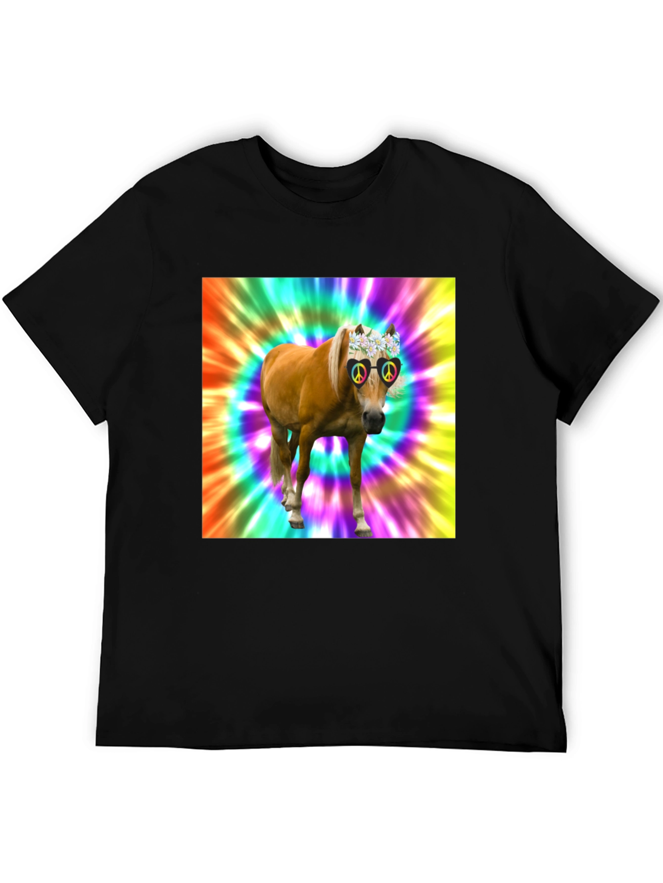 Hippie Horse Graphic Tee - Retro Style