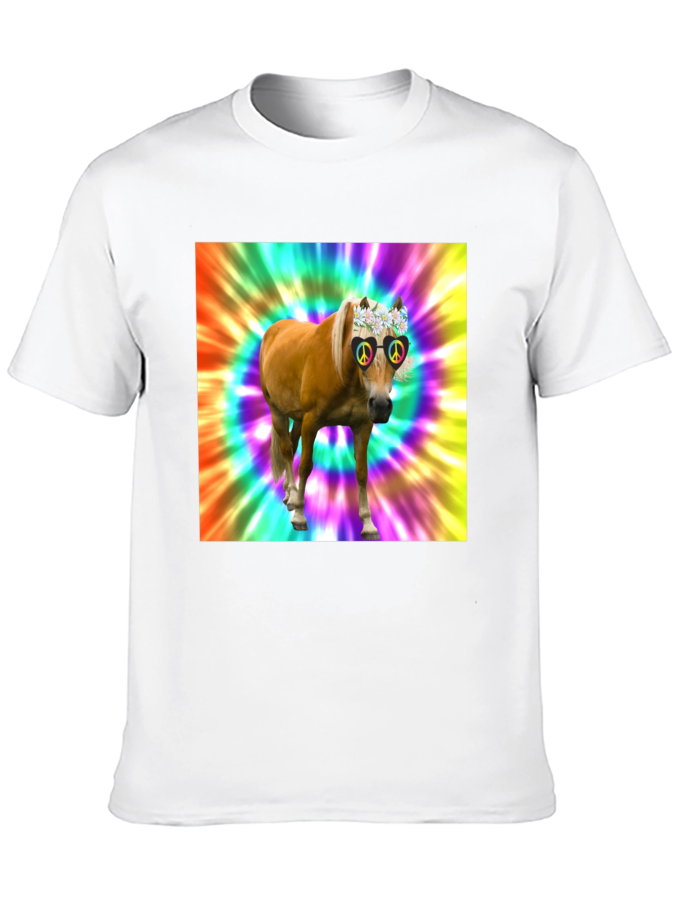 Hippie Horse Graphic Tee - Retro Style