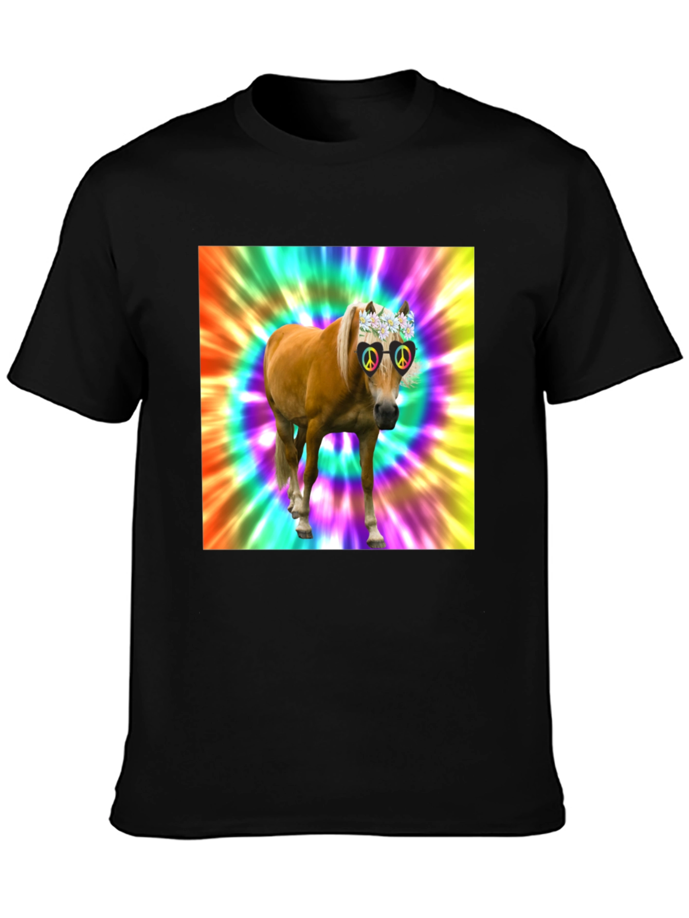 Hippie Horse Graphic Tee - Retro Style
