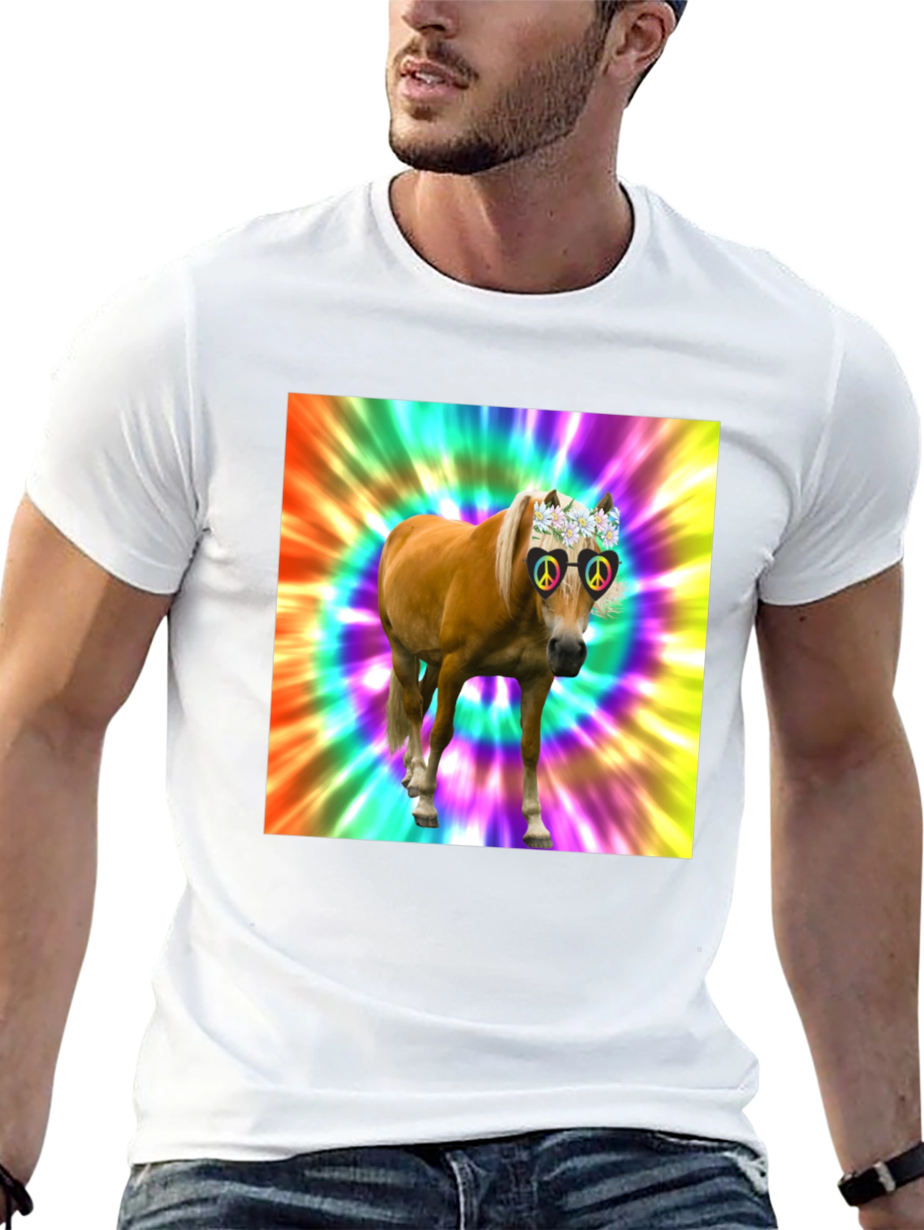 Hippie Horse Graphic Tee - Retro Style