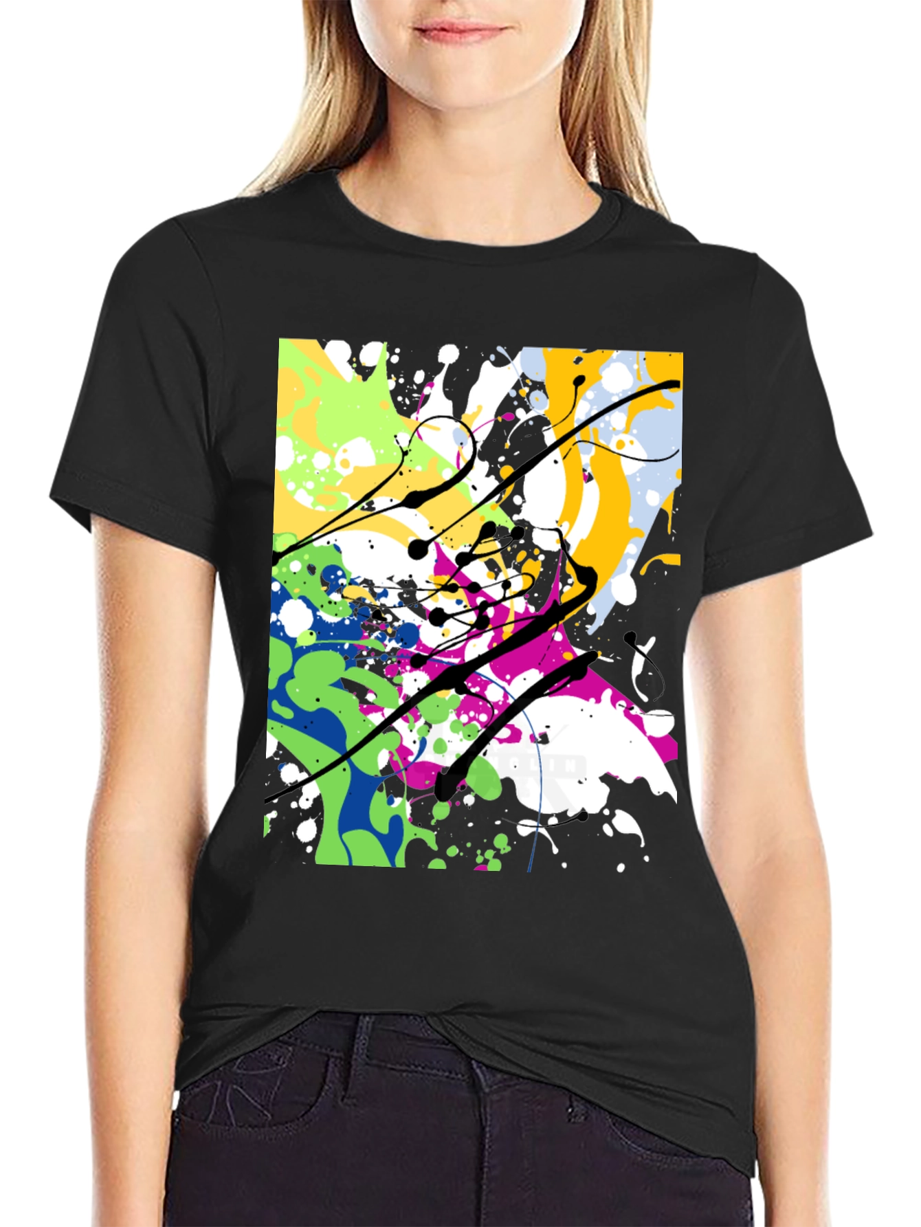 Abstract Paint Splatter T-Shirt - Modern Art Tee