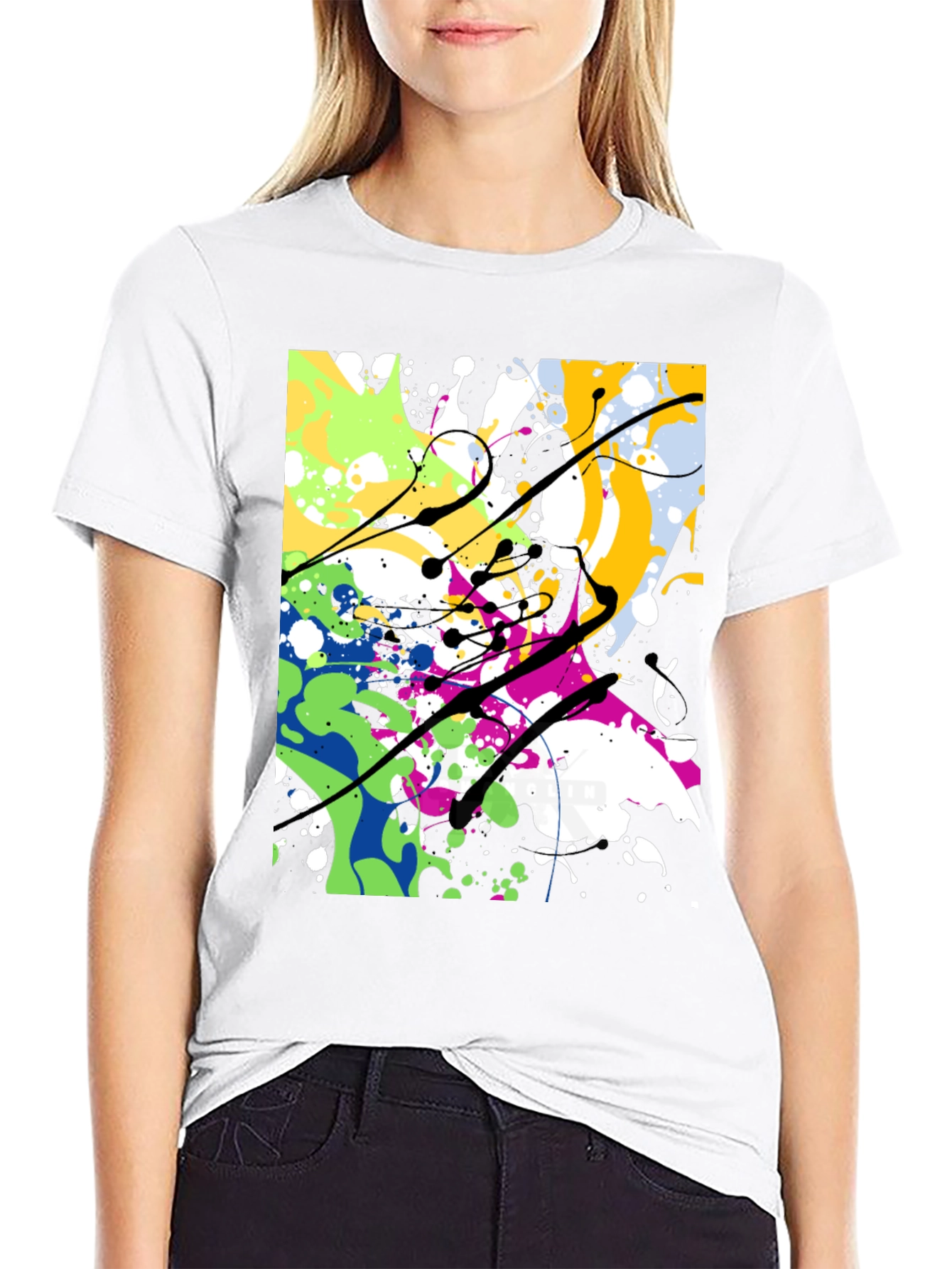 Abstract Paint Splatter T-Shirt - Modern Art Tee
