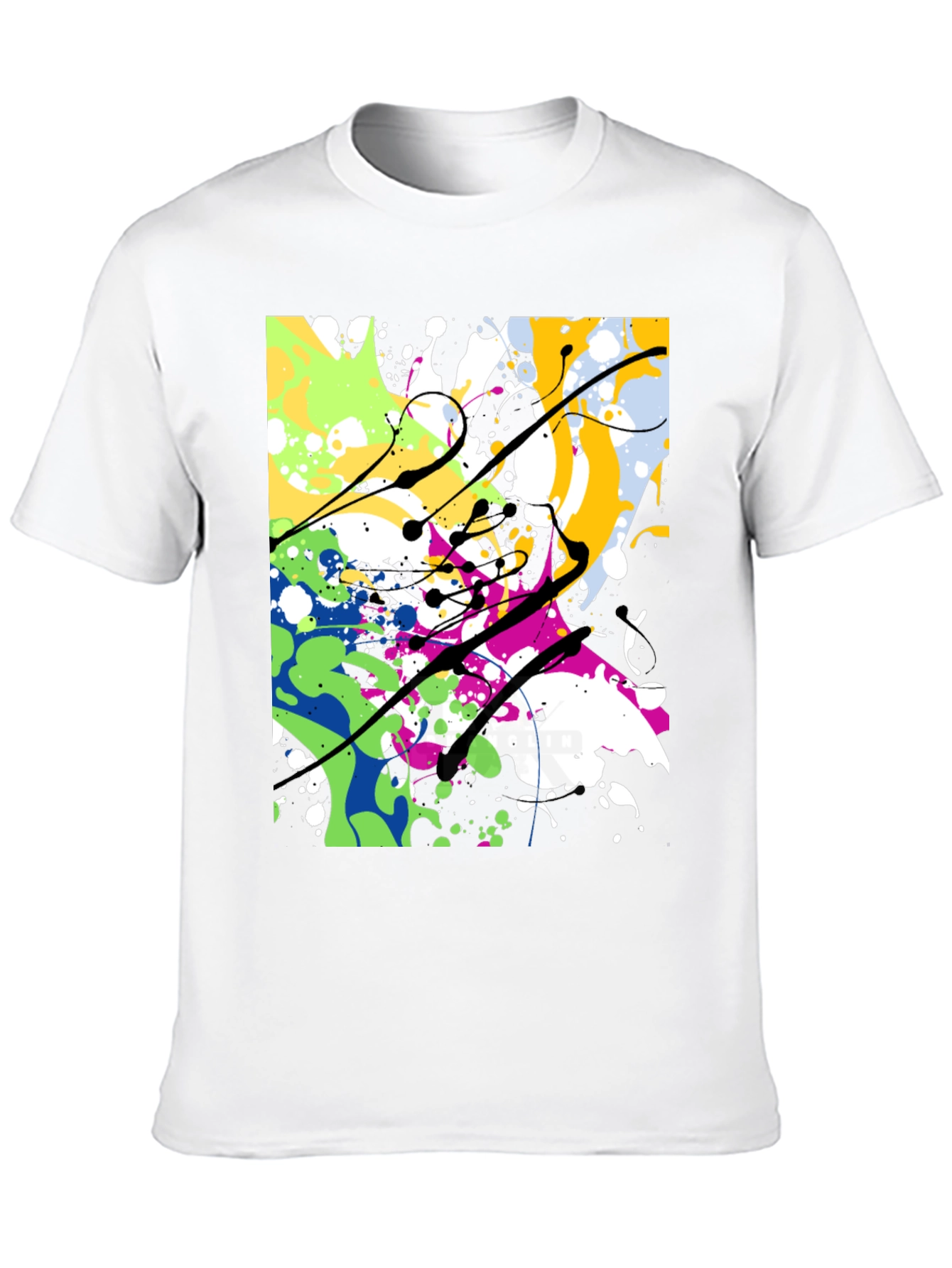 Abstract Paint Splatter T-Shirt - Modern Art Tee