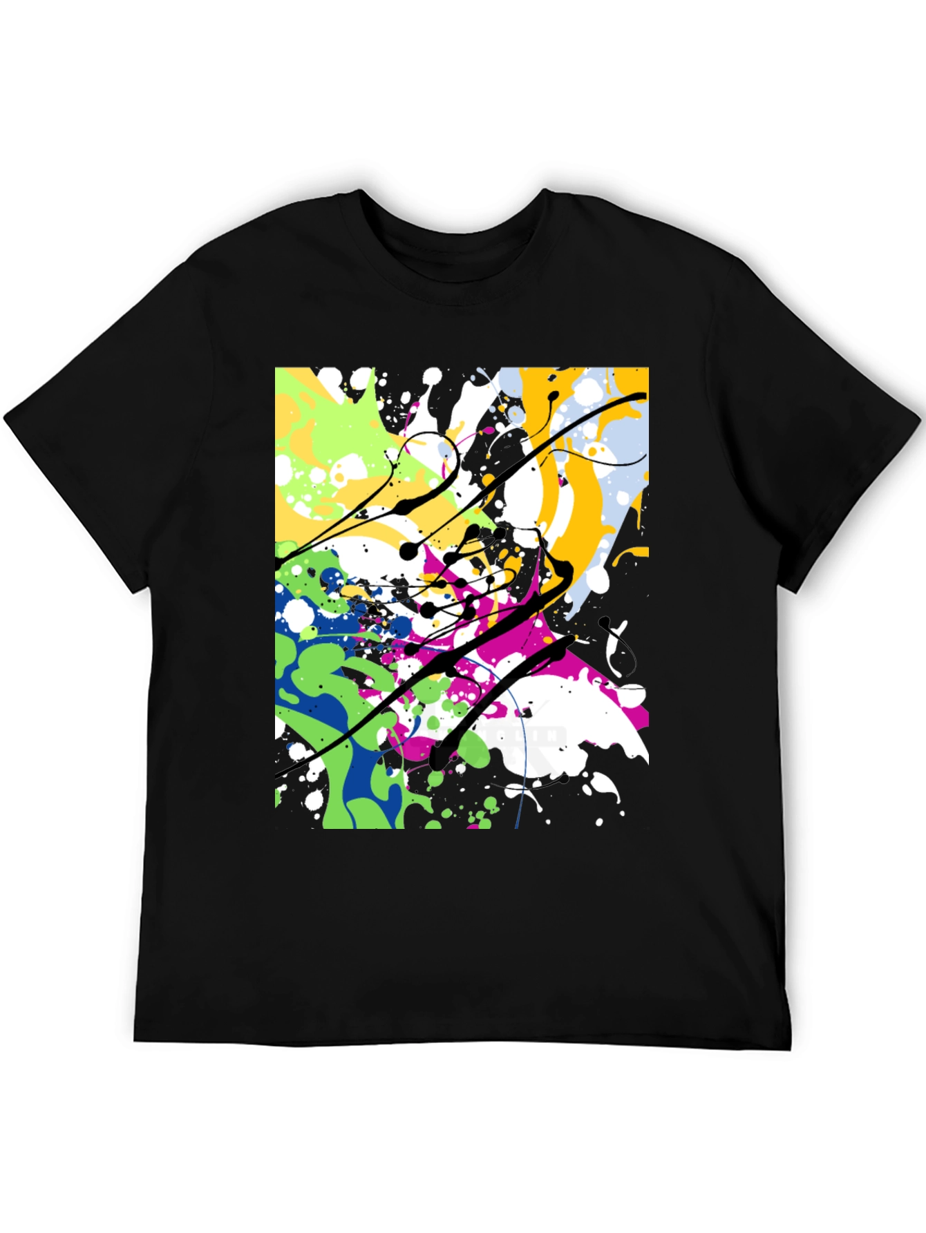 Abstract Paint Splatter T-Shirt - Modern Art Tee