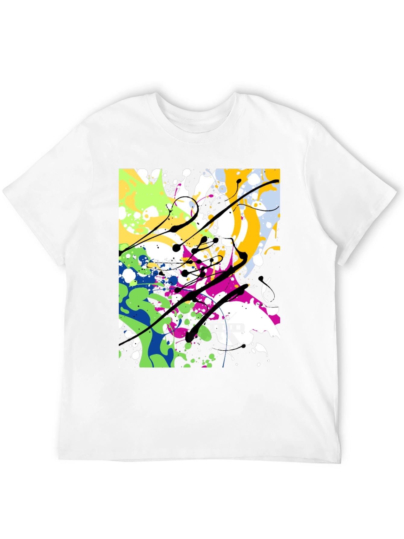 Abstract Paint Splatter T-Shirt - Modern Art Tee