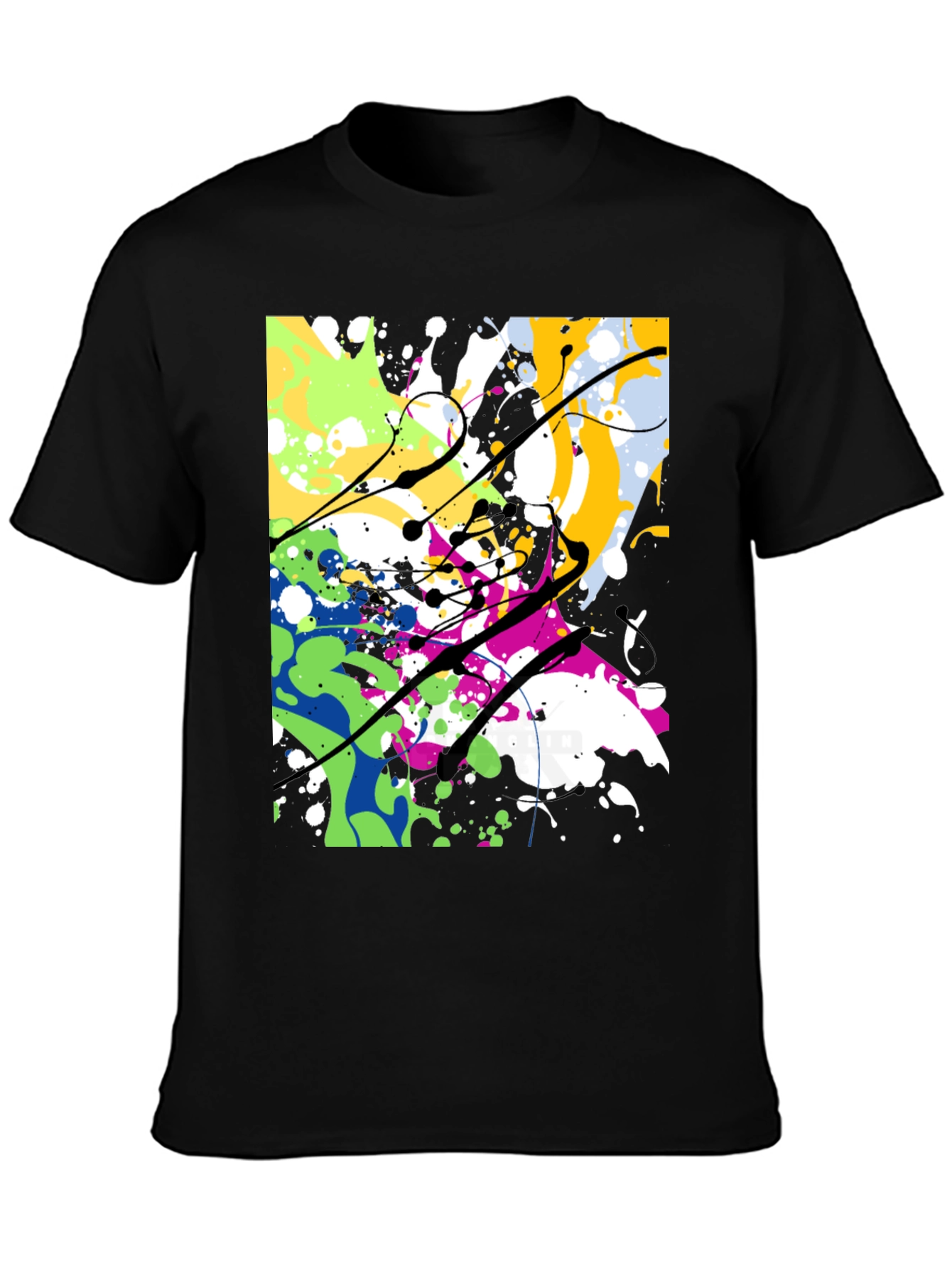 Abstract Paint Splatter T-Shirt - Modern Art Tee