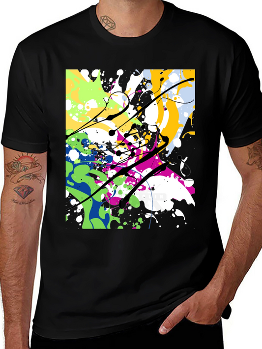 Abstract Paint Splatter T-Shirt - Modern Art Tee