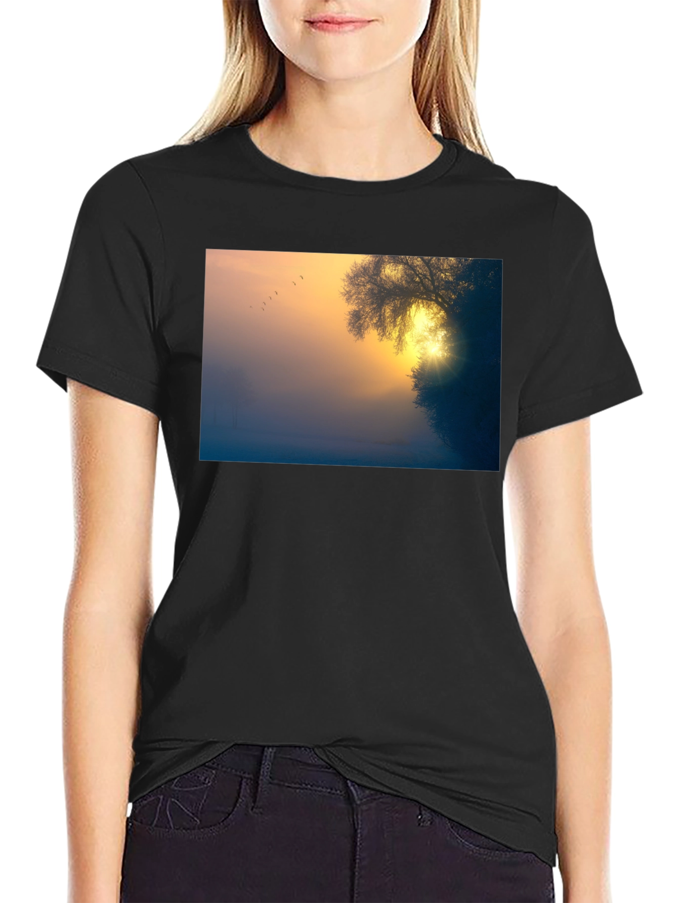 Sunrise Silhouette T-Shirt - Nature Inspired Tee