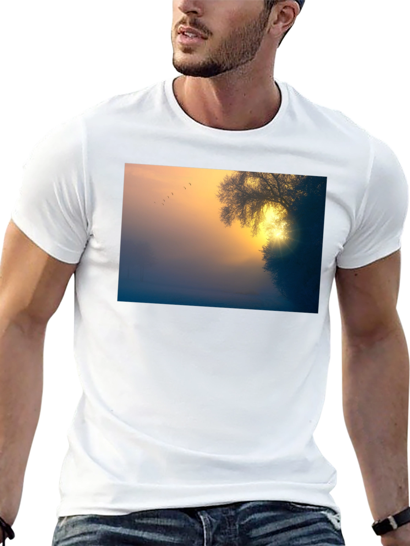 Sunrise Silhouette T-Shirt - Nature Inspired Tee