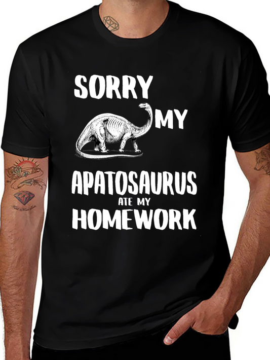 Apatosaurus Ate My Homework T-Shirt - Funny Dino Tee