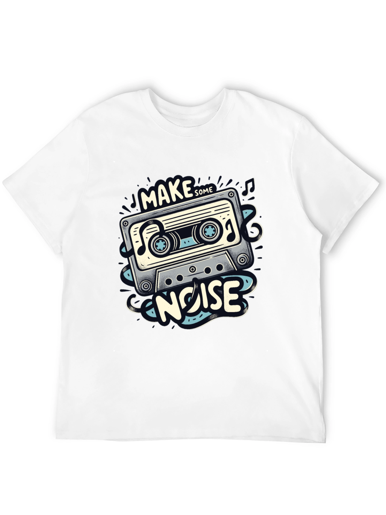 Retro Cassette Tape Graphic T-Shirt - Make Some Noise!