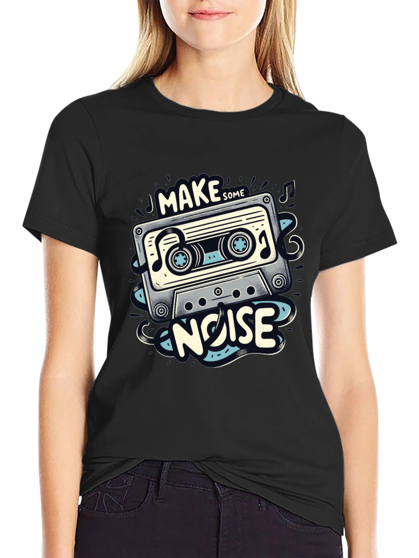 Retro Cassette Tape Graphic T-Shirt - Make Some Noise!