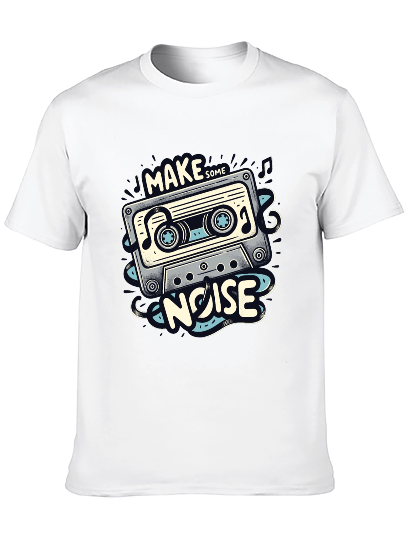 Retro Cassette Tape Graphic T-Shirt - Make Some Noise!