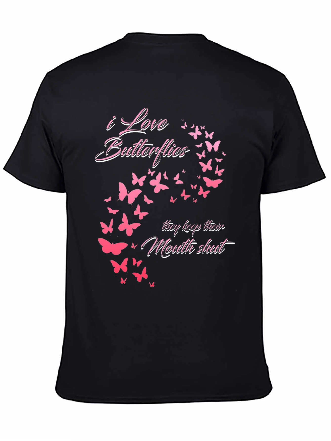 I Love Butterflies Graphic Tee - Black