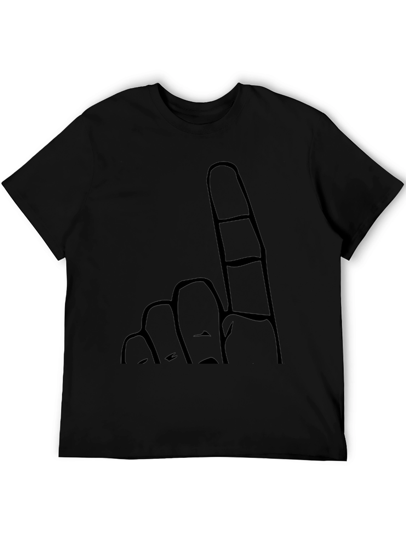 Novelty Finger Graphic Black T-Shirt