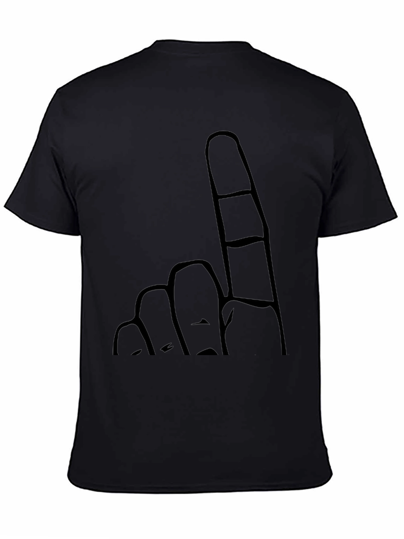 Novelty Finger Graphic Black T-Shirt