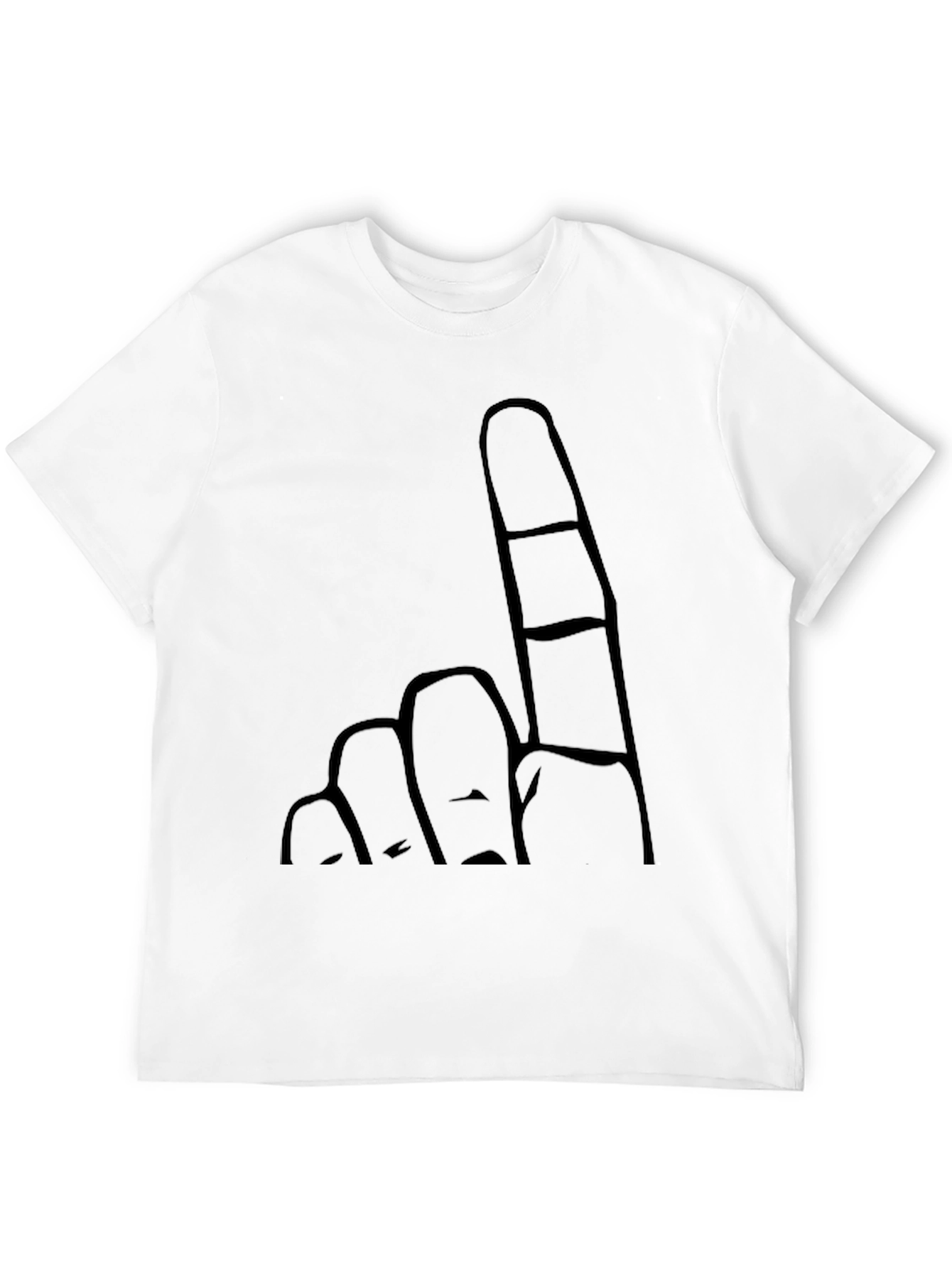 Novelty Finger Graphic Black T-Shirt