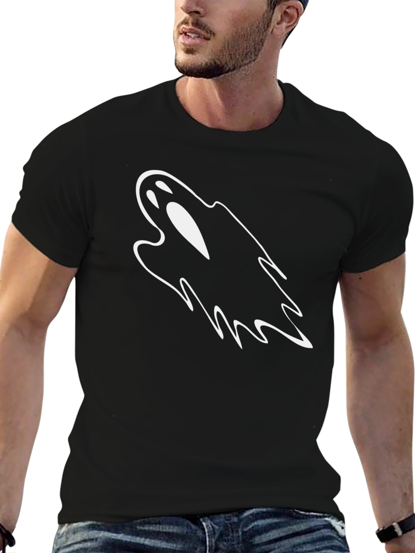 Ghost Graphic Black T-Shirt | Halloween Style