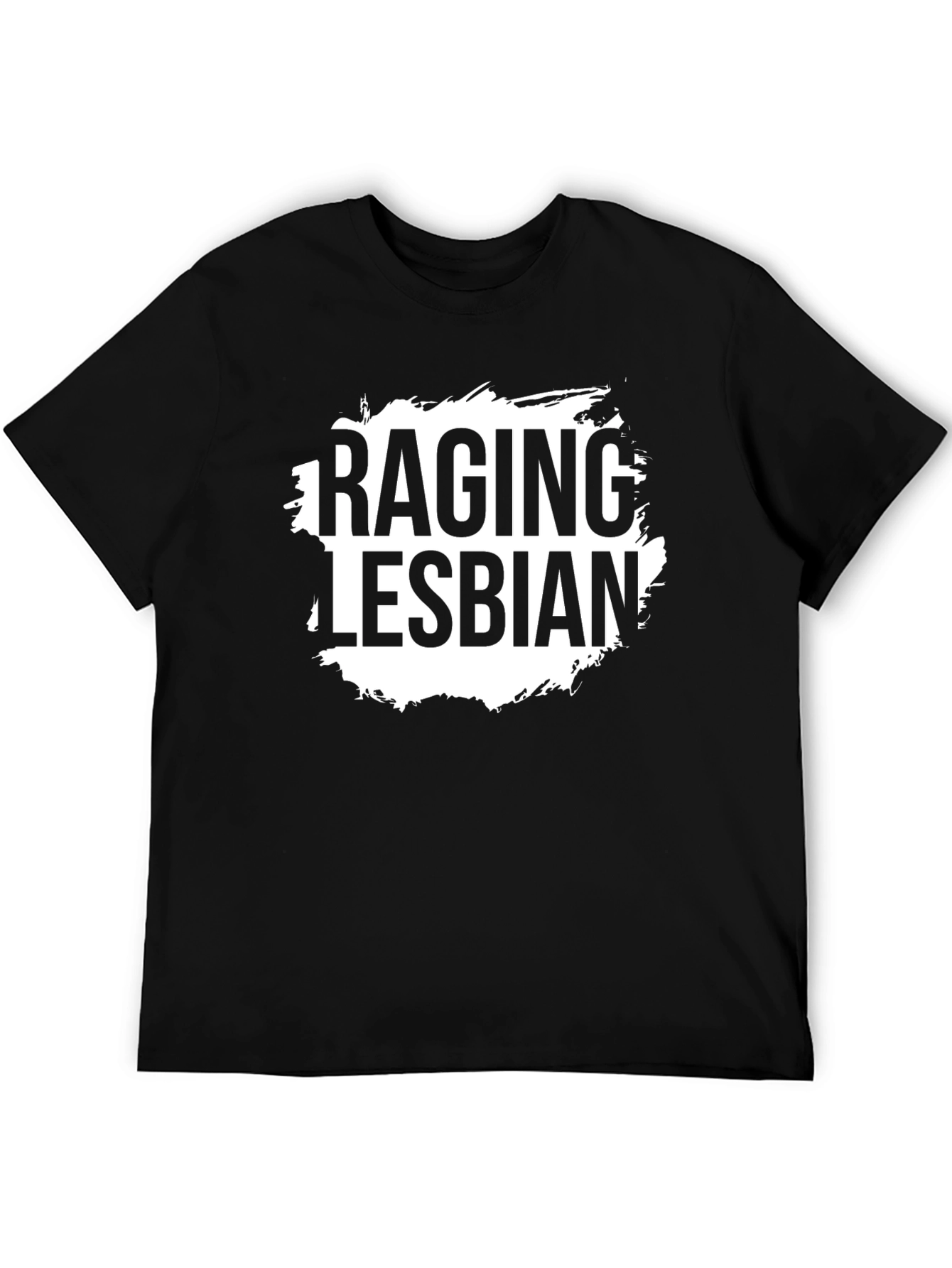 Raging Lesbian Graphic T-Shirt - Black Crew Neck Tee