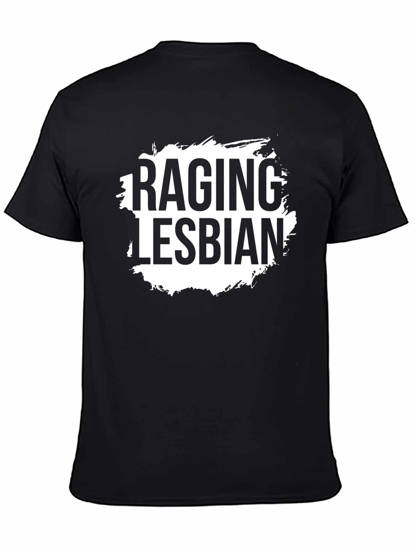 Raging Lesbian Graphic T-Shirt - Black Crew Neck Tee