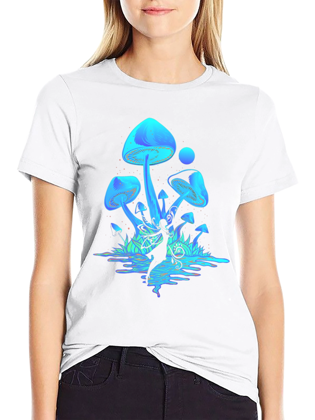 Mystical Mushroom Fairy Graphic T-Shirt