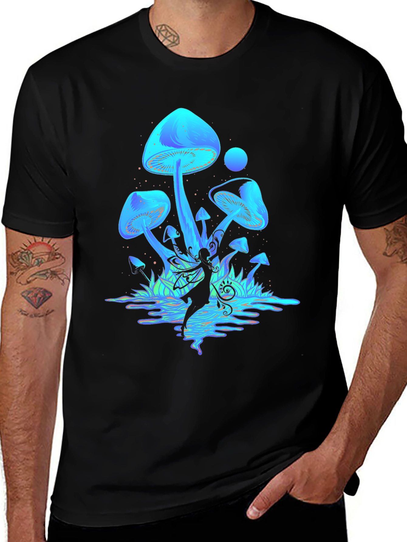Mystical Mushroom Fairy Graphic T-Shirt