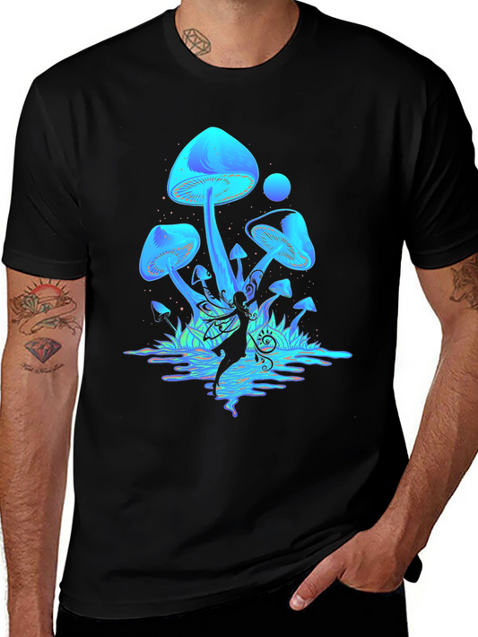 Mystical Mushroom Fairy Graphic T-Shirt