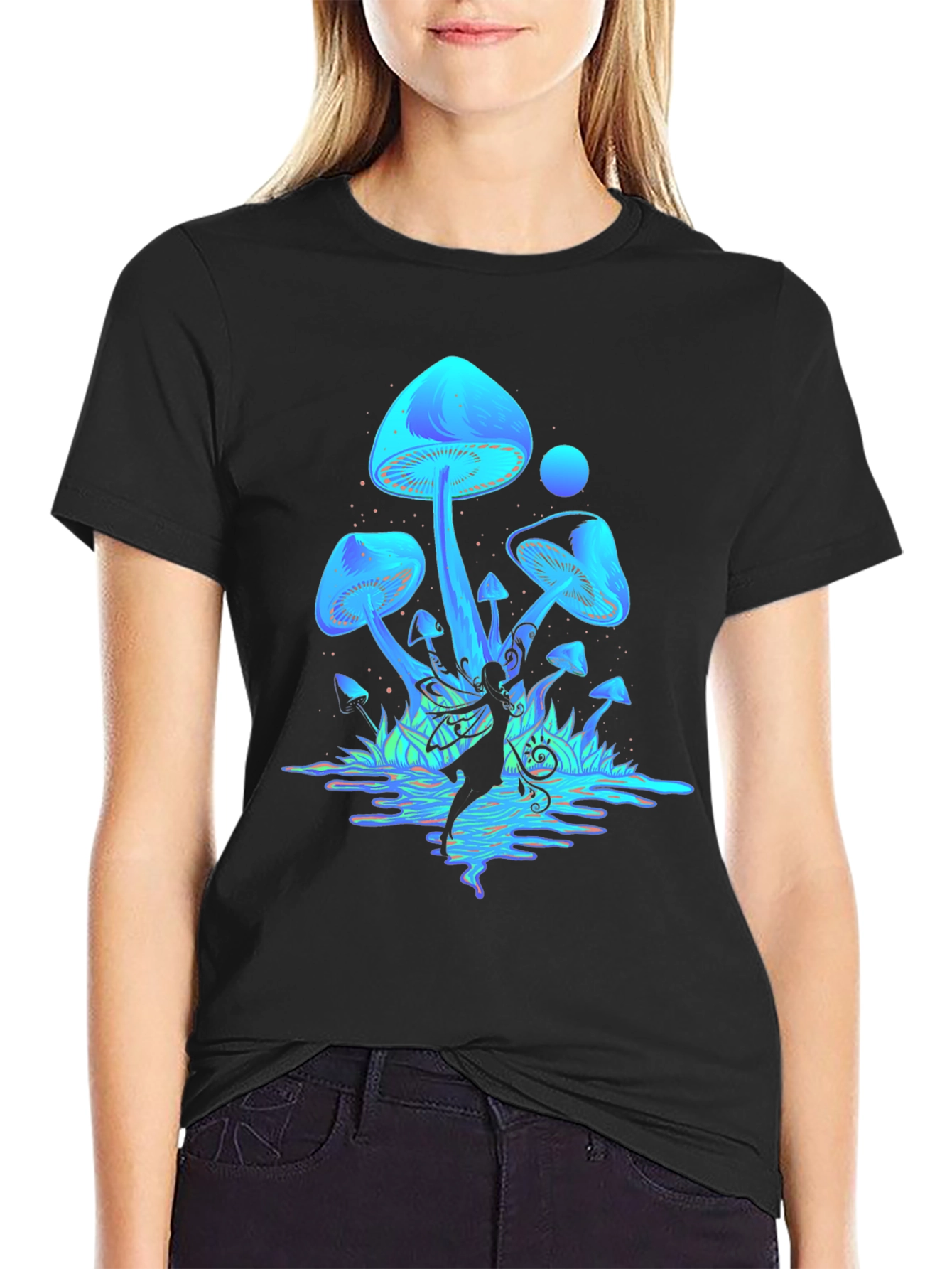 Mystical Mushroom Fairy Graphic T-Shirt