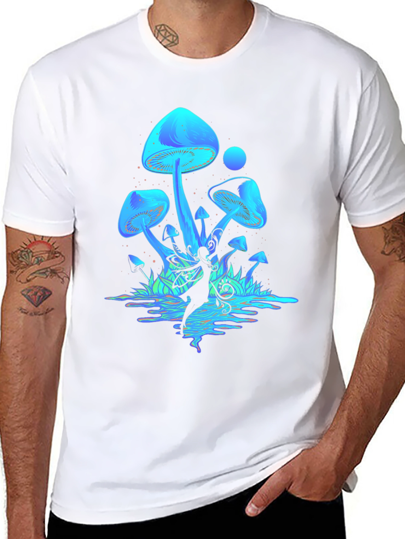 Mystical Mushroom Fairy Graphic T-Shirt