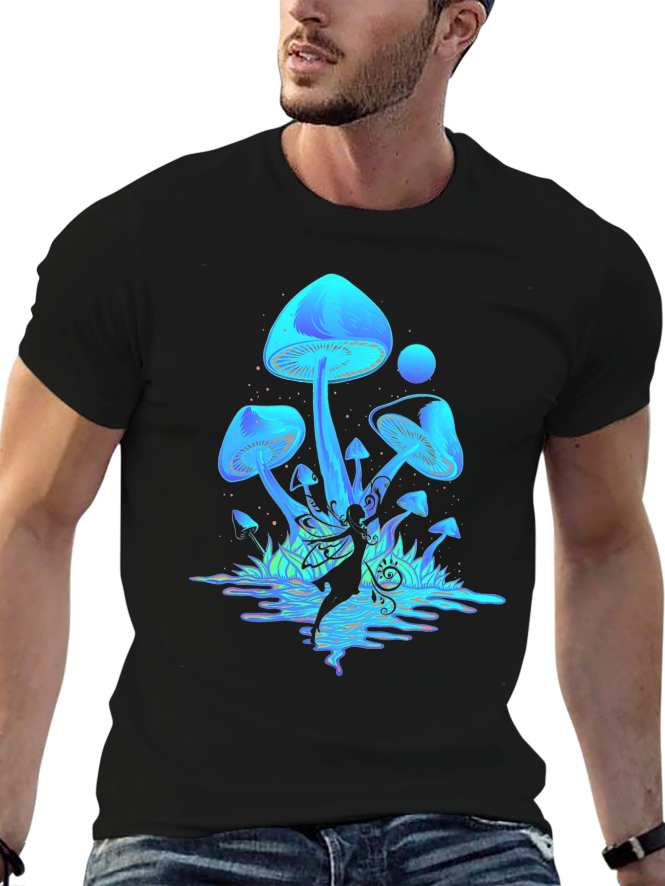 Mystical Mushroom Fairy Graphic T-Shirt