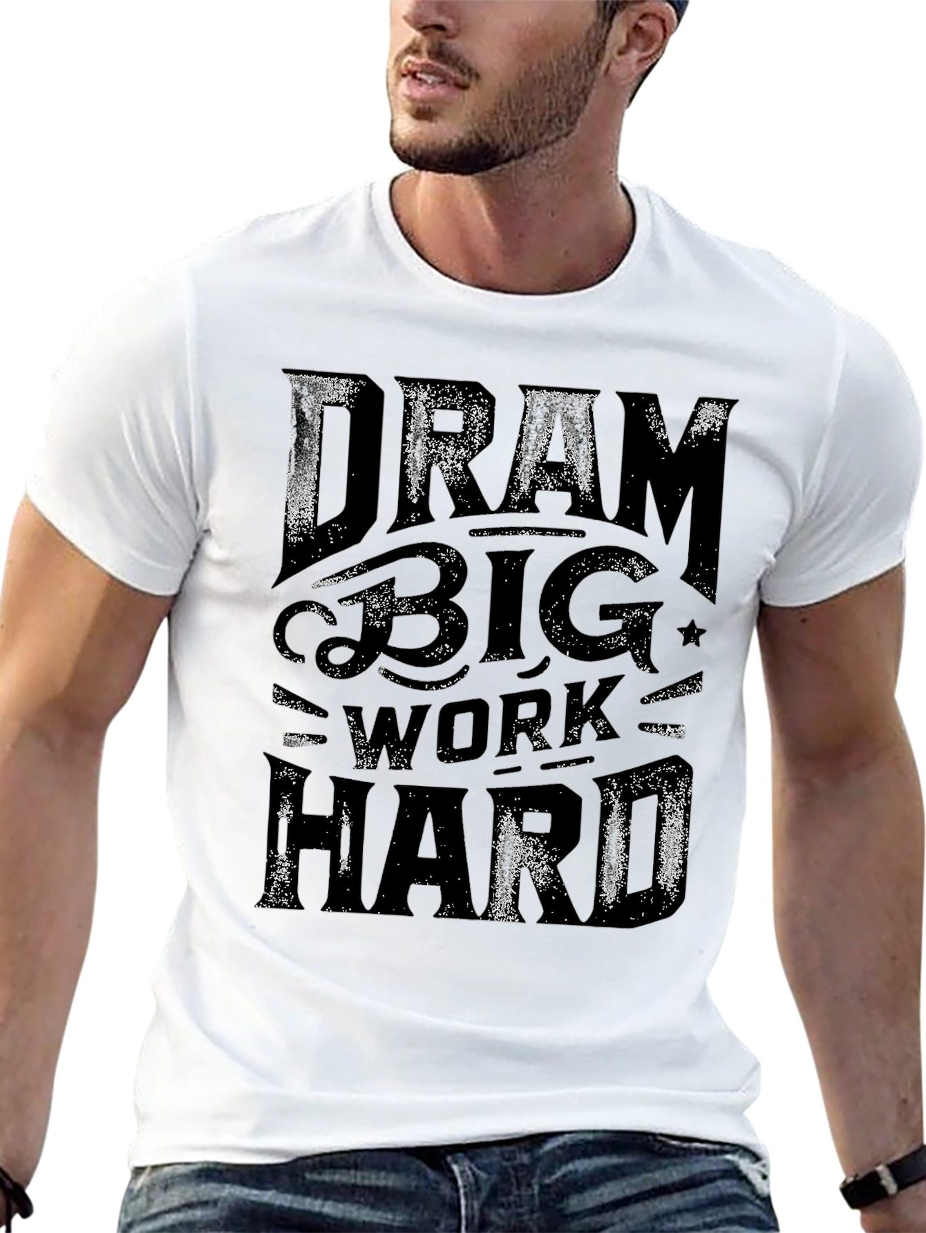 Dream Big Work Hard Black Graphic Tee