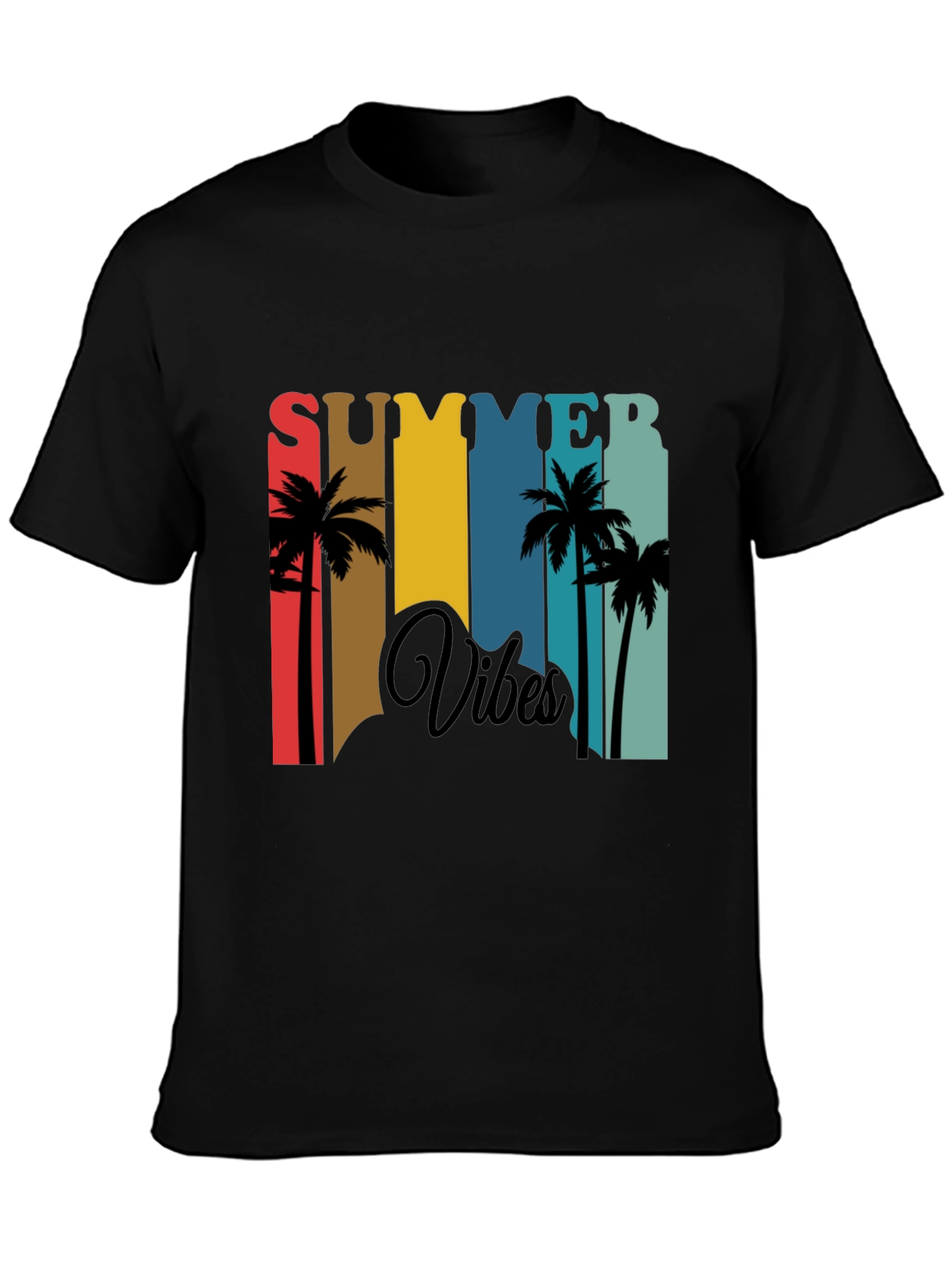 Summer Vibes Graphic Tee - Tropical Palm Tree Design